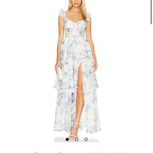 V Chapman Jolie Gown in Provencal Blue Floral